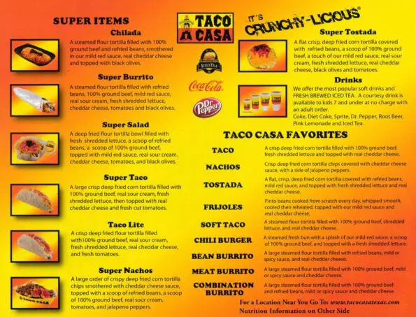 Taco Casa Full Menu