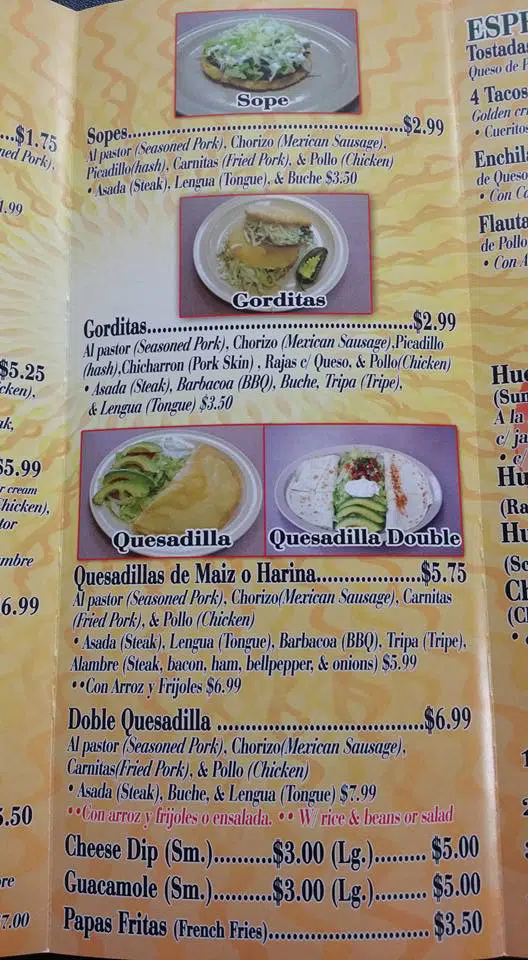 Taqueria Real Jacona Menu