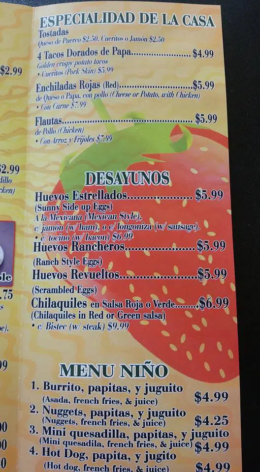 Taqueria Real Jacona Menu