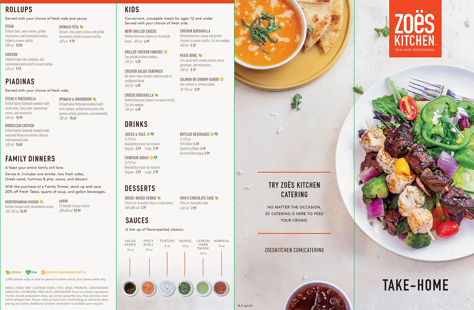 Zoës Kitchen - Rogers Arkansas Menu