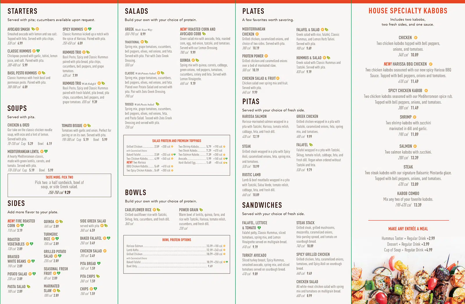 Zoës Kitchen - Rogers Arkansas Menu