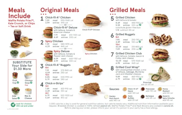 Chick-fil-A Menu