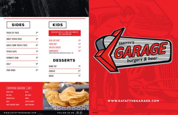 Smitty's Garage - Fayetteville Menu