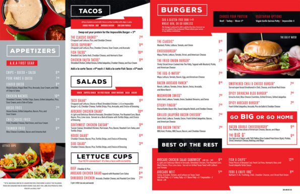 Smitty's Garage - Fayetteville Menu