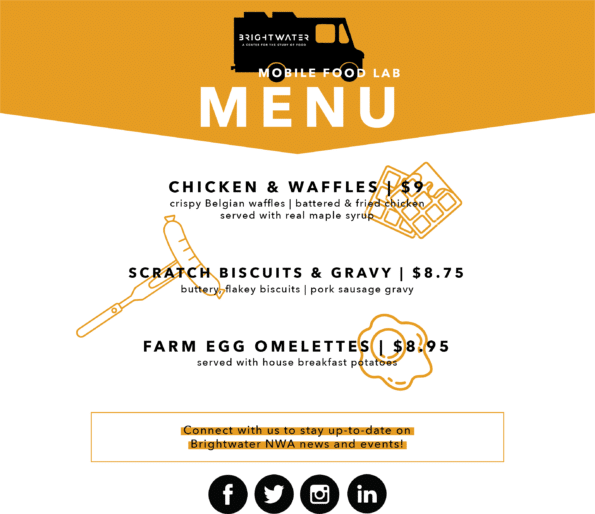 Brightwater Mobile Food Lab Menu