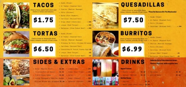 Checos Tacos Food Truck Menu