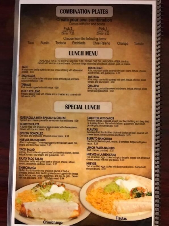 El Pueblito Mexican Restaurant Menu