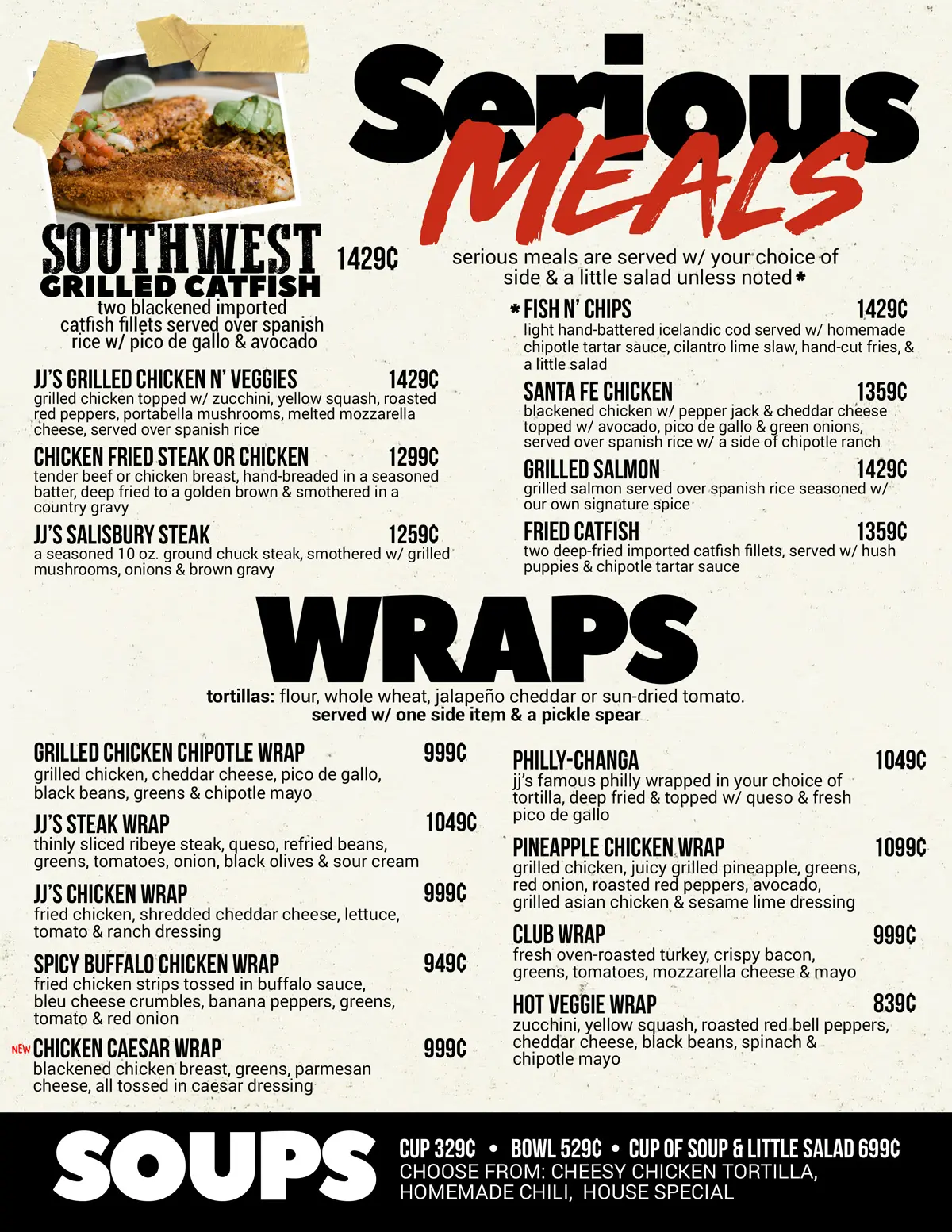 JJ's Grill Menu