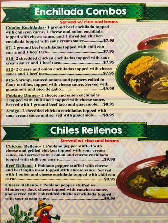 La Familia Tex Mex - Menu