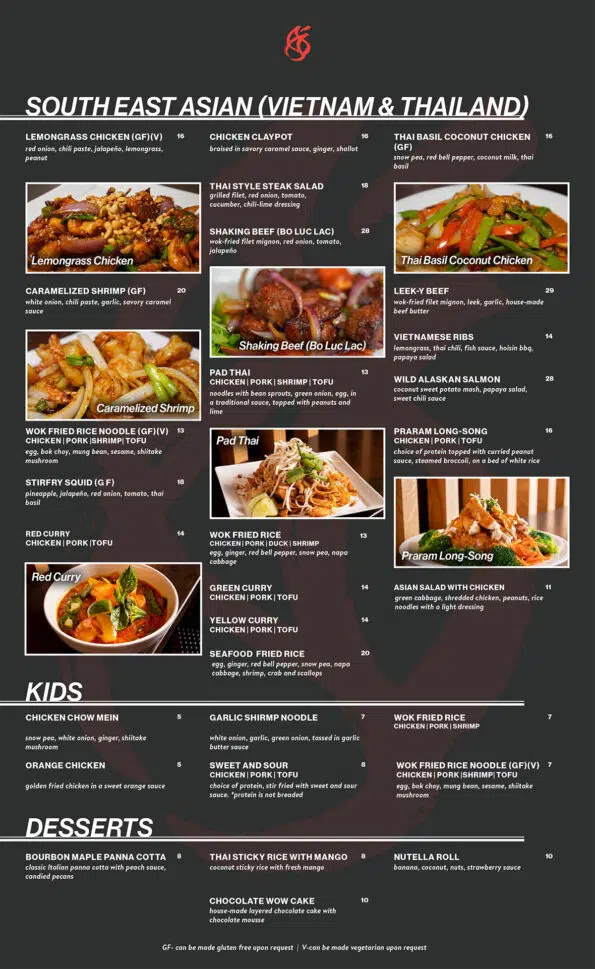Modoko Asian Kitchen Menu