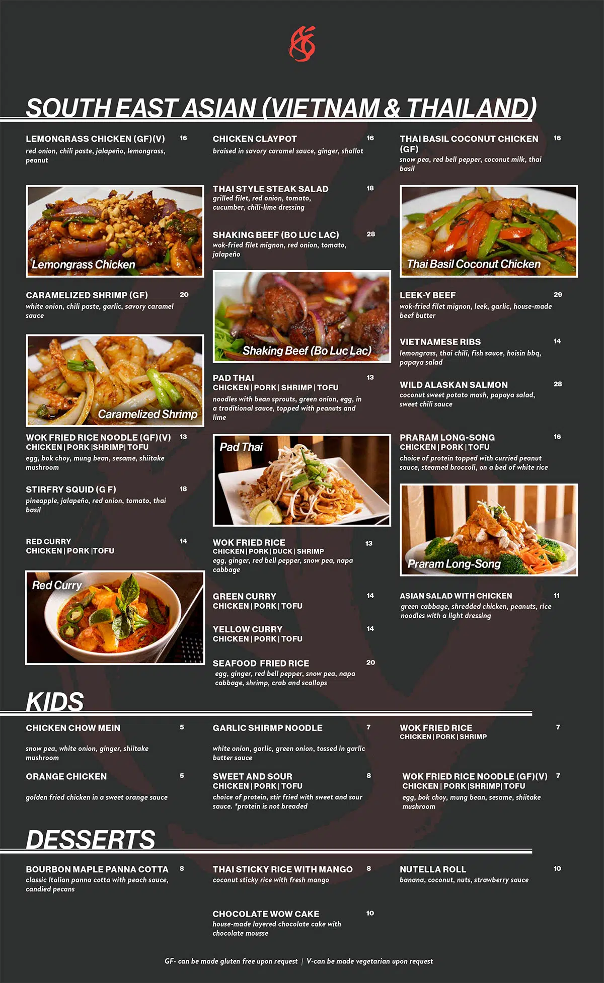Modoko Asian Kitchen Menu