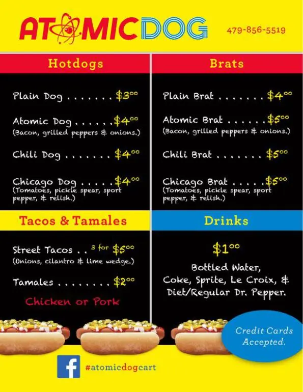 Atomic Dog Fayetteville Menu