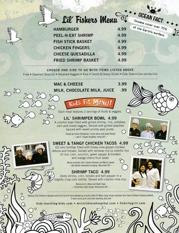 Fish City Grill Rogers Kids Menu