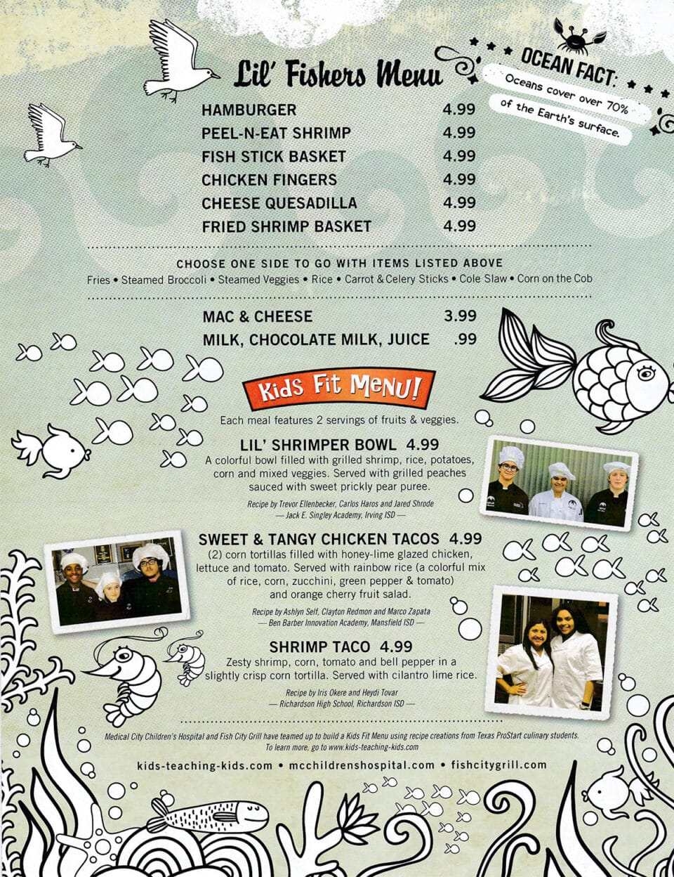 Fish City Grill Rogers Kids Menu