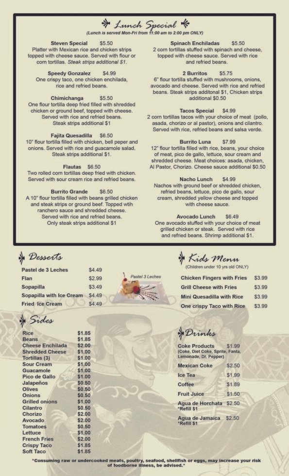 La Media Luna Johnson Menu