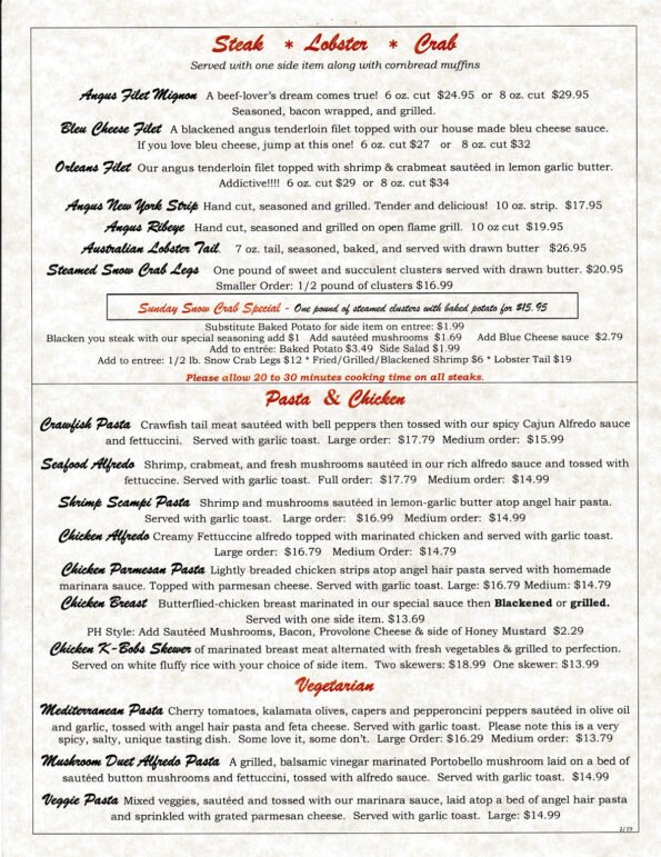 Powerhouse Seafood & Grill Menu
