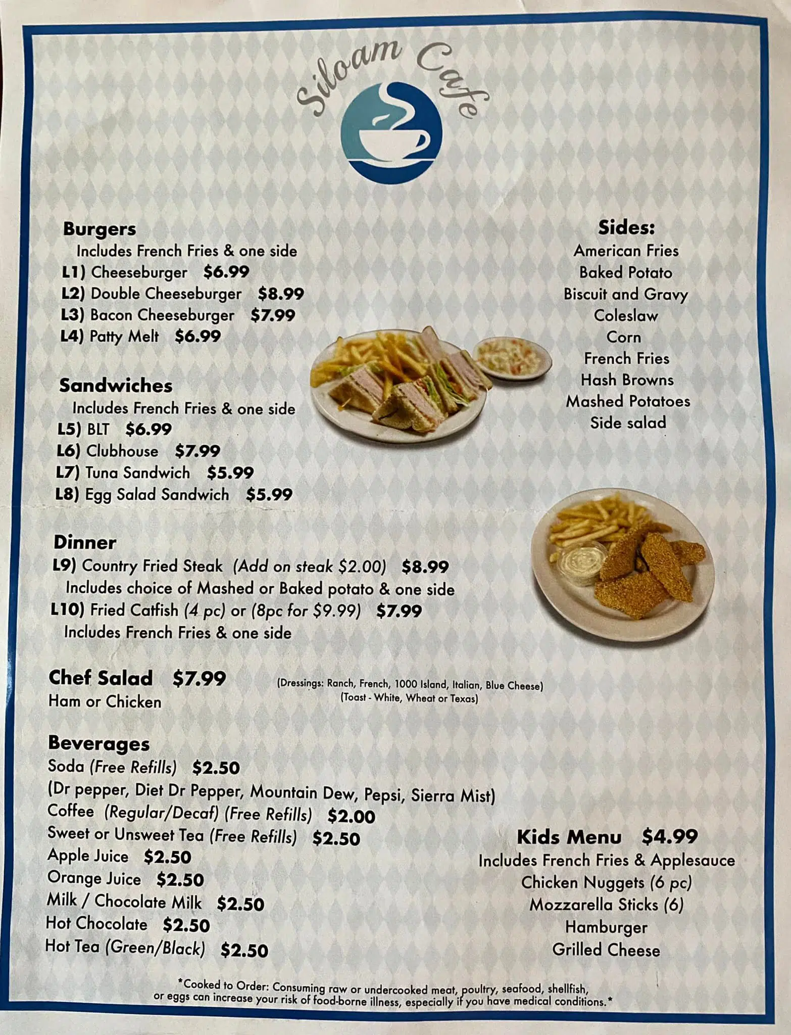 Siloam Cafe - Menu with Prices