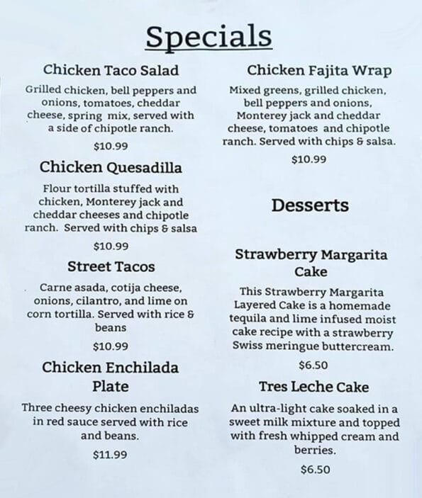 The Park House Kitchen + Bar Menu Siloam Springs