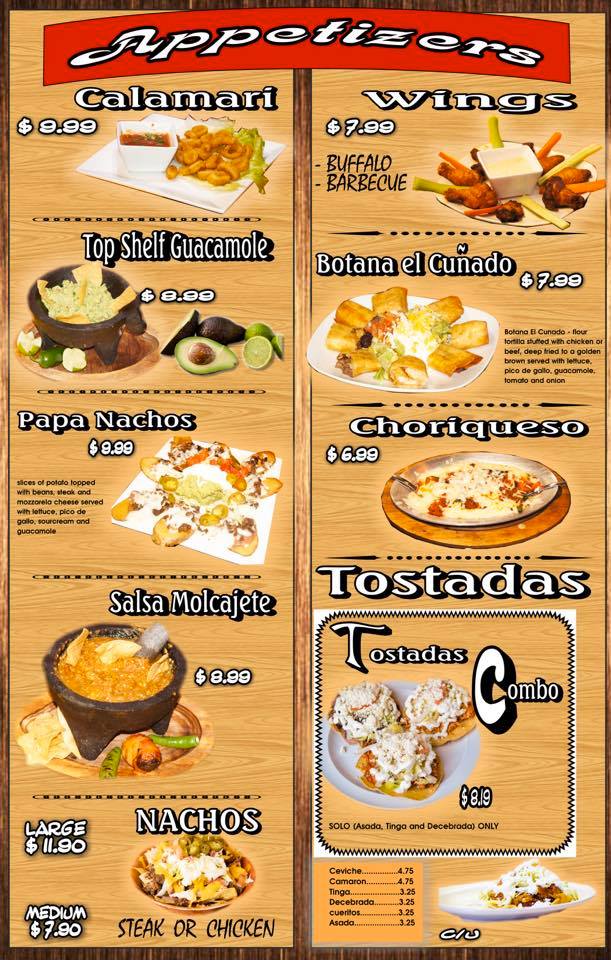 El Cunado Mexican Cuisine Menu Rogers Location