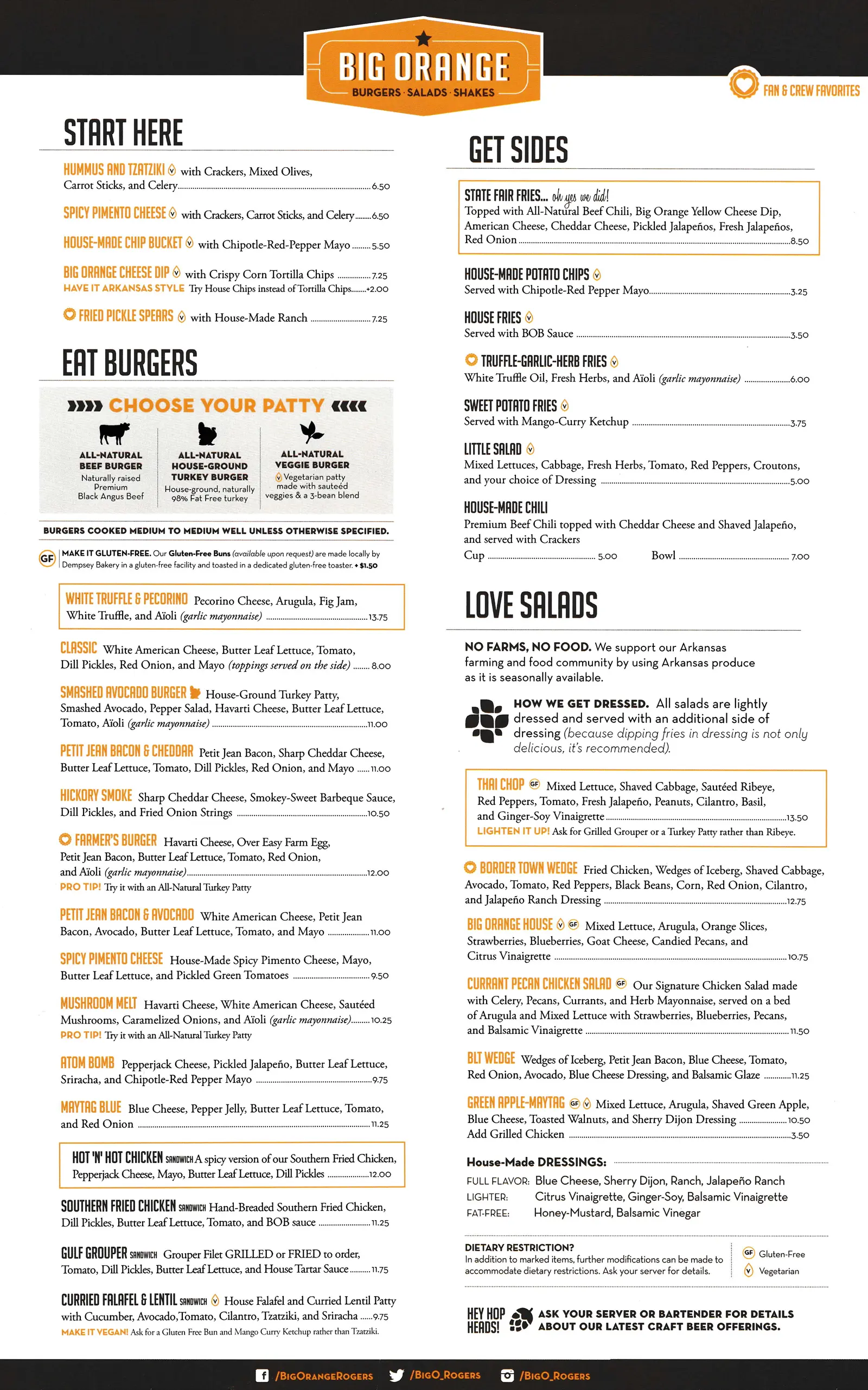 Big Orange Rogers Menu Big Orange Rogers Menu