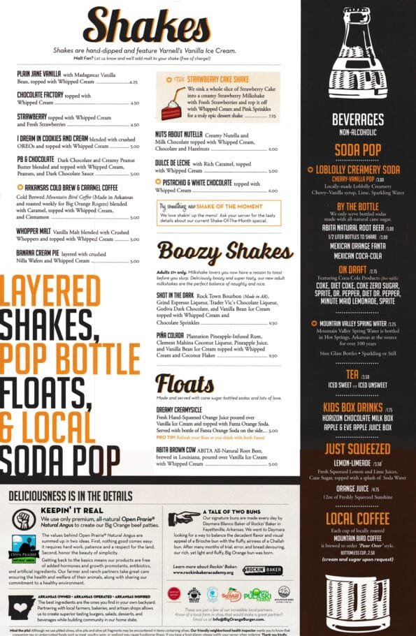 Big Orange Rogers Menu