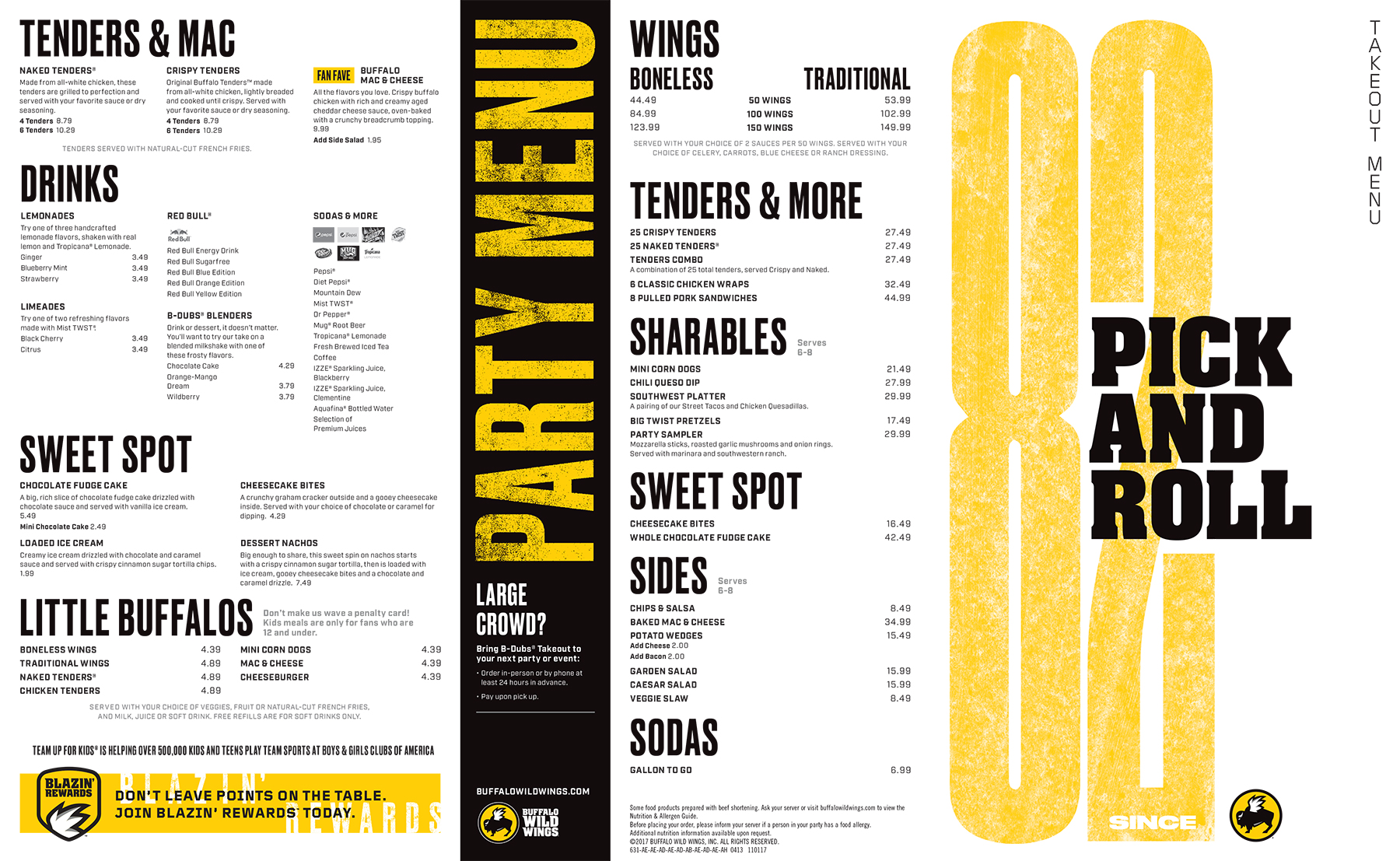 Bww Printable Menu