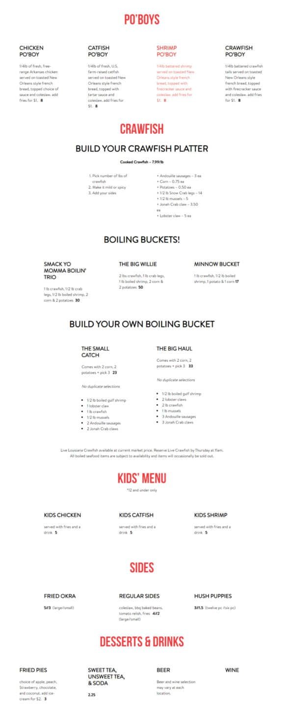 Eat My Catfish Menu - Fayetteville AR