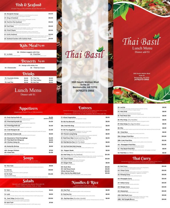 Thai Basil Bentonville Lunch Menu