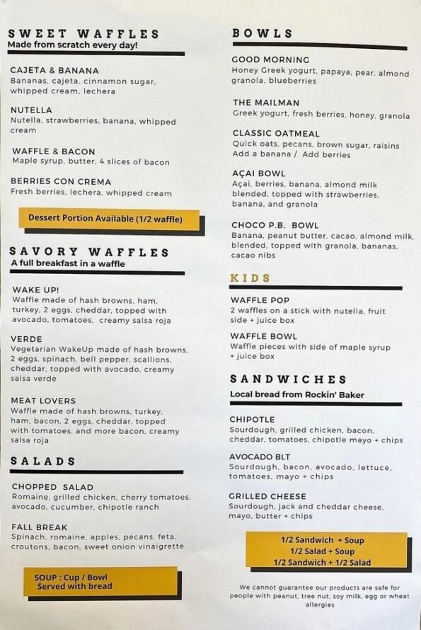Bites & Bowls - Springdale - Menu