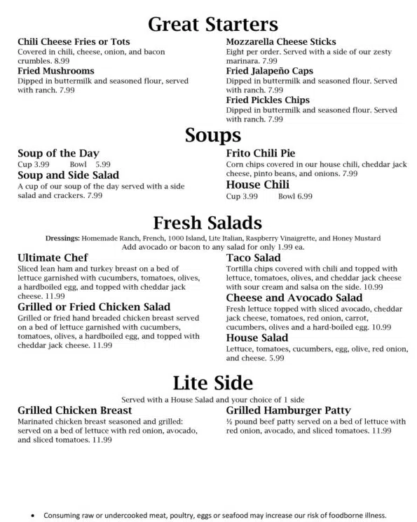 Cafe USA - Bella Vista - Menu