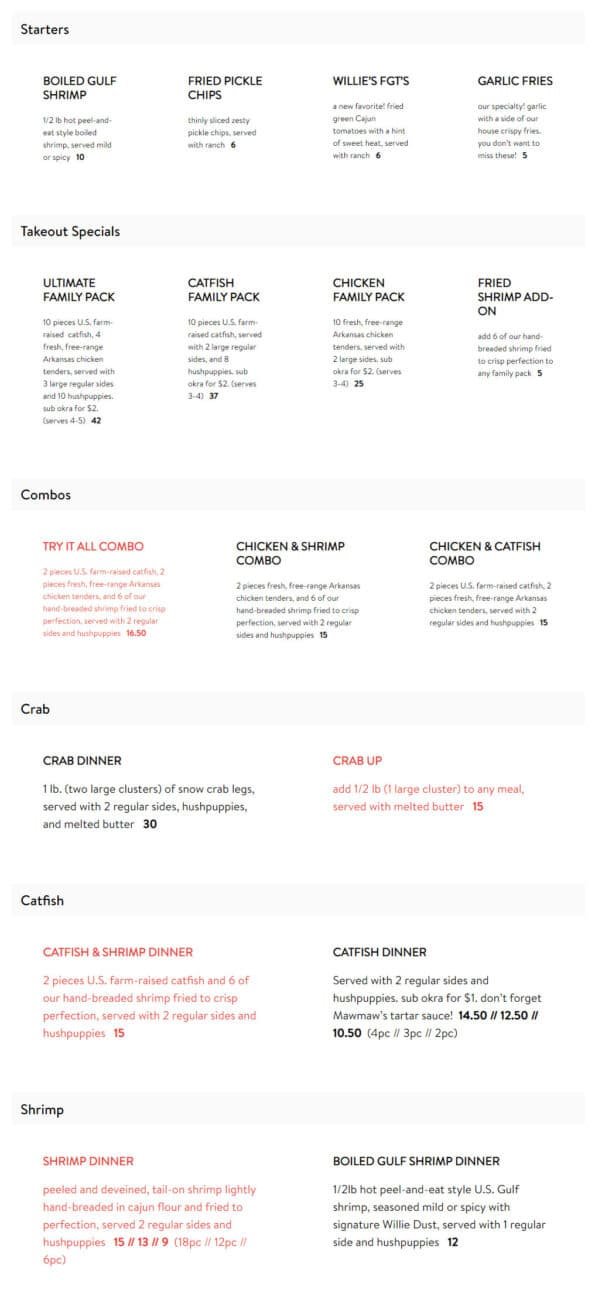 Eat My Catfish Menu with Prices - Rogers Arkansas