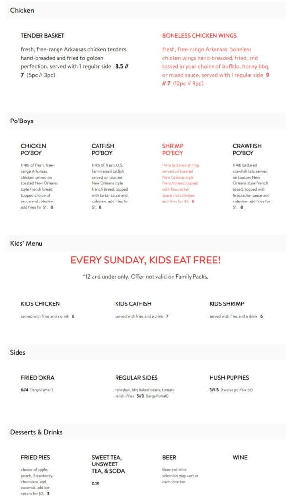 Eat My Catfish Menu with Prices - Rogers Arkansas