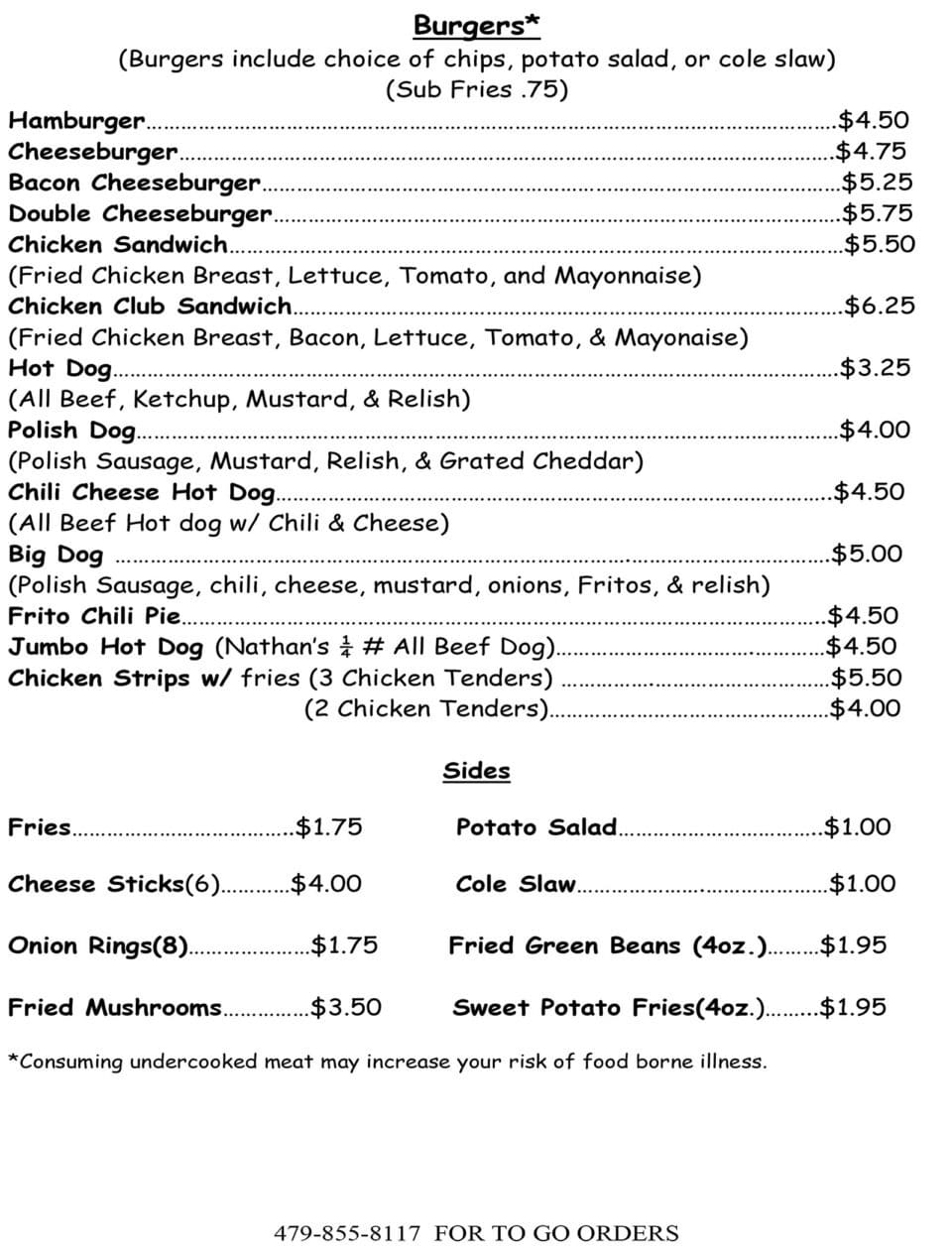 Papa-Mike's - Bella Vista - Menu