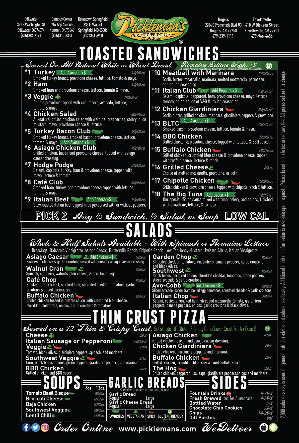 Pickleman's Menu with Prices - Rogers