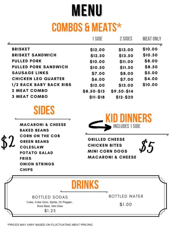 The Meatin’ Place Main Menu