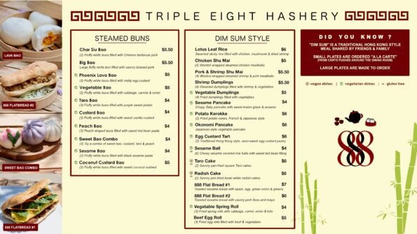 Triple Eight Hashery - Menu with Prices