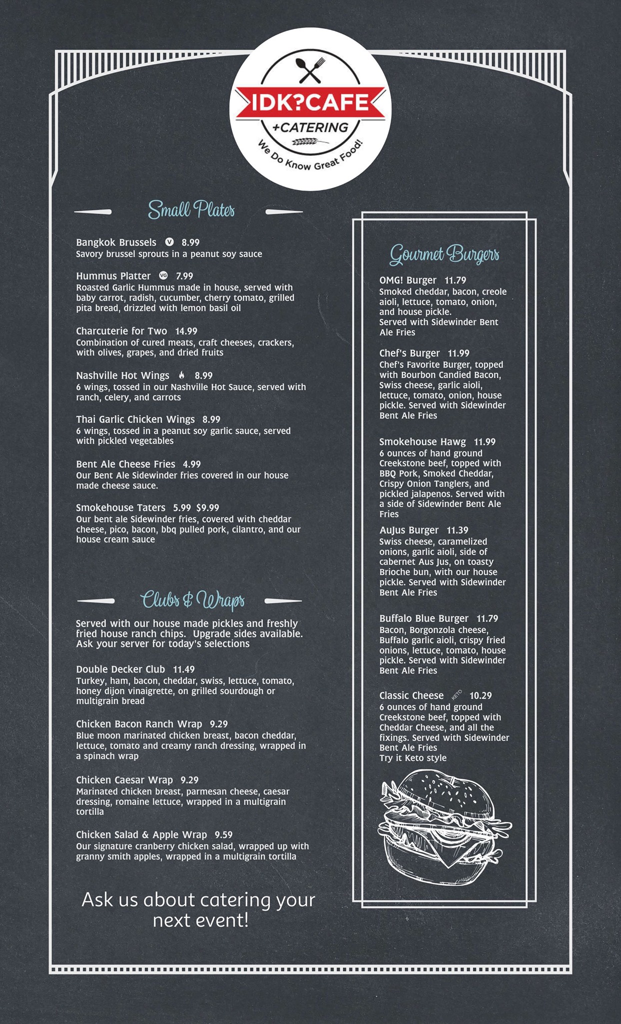 IDK? CAFE + Catering - Menu with Prices