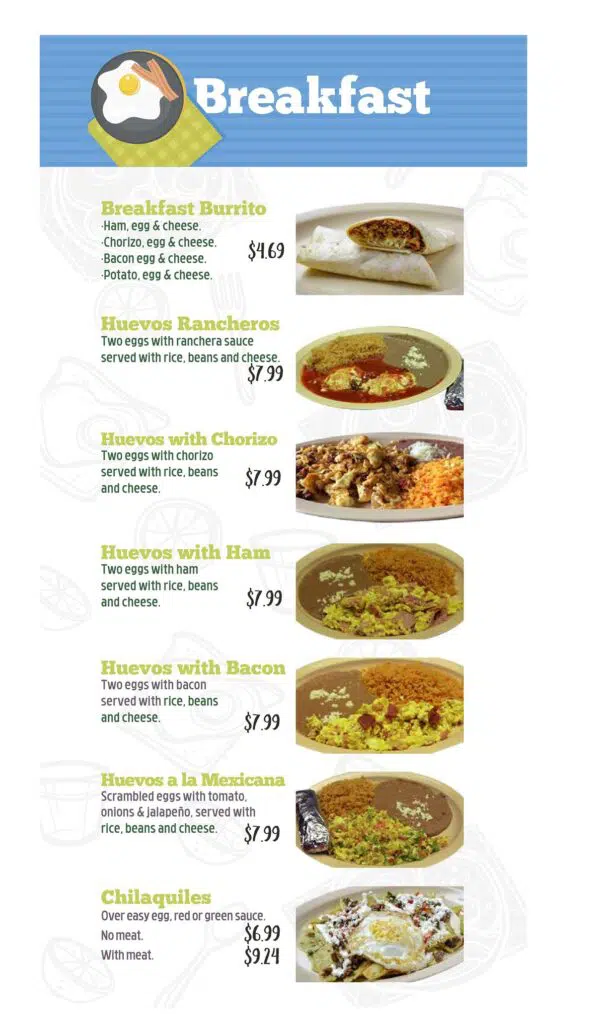 King Burrito - Menu