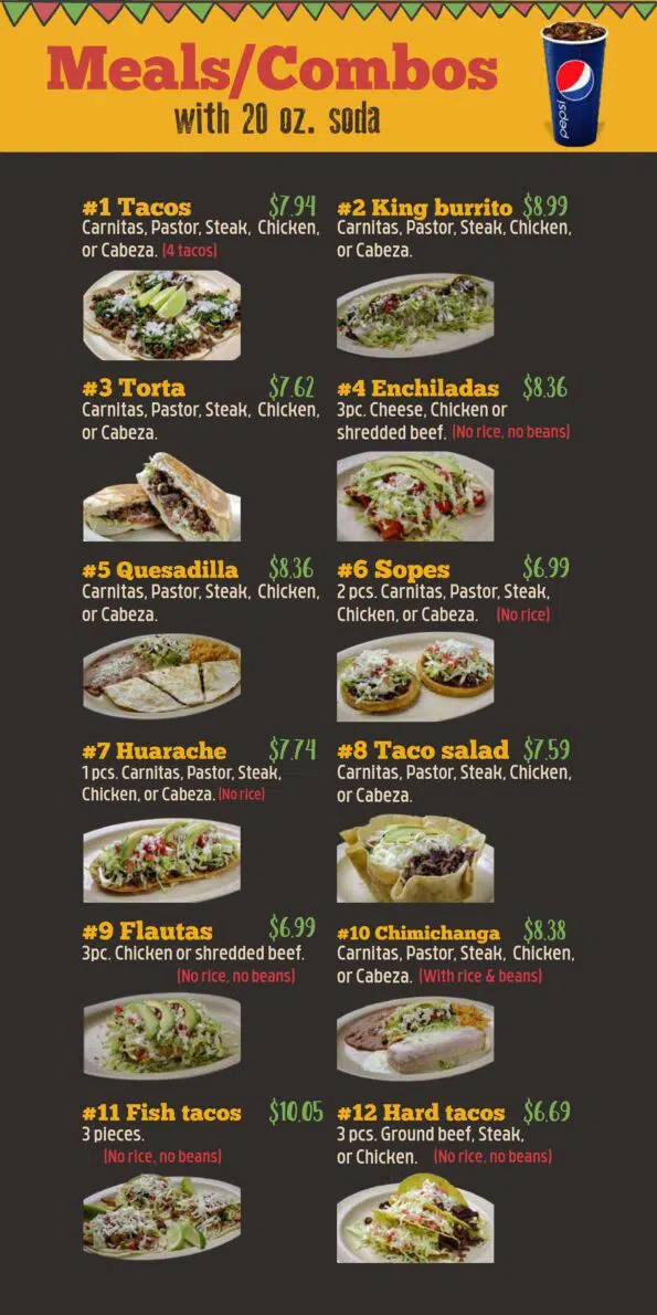 King Burrito - Menu
