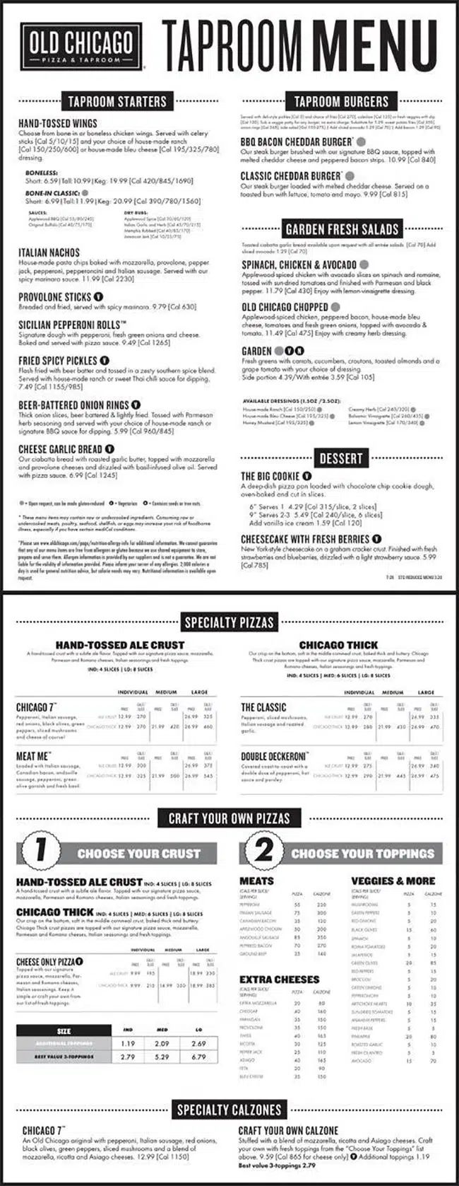 Old Chicago - Menu With Prices