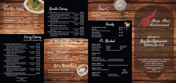 Thep Thai Restaurant - Menu
