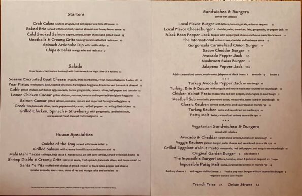 Local Flavor Cafe Menu