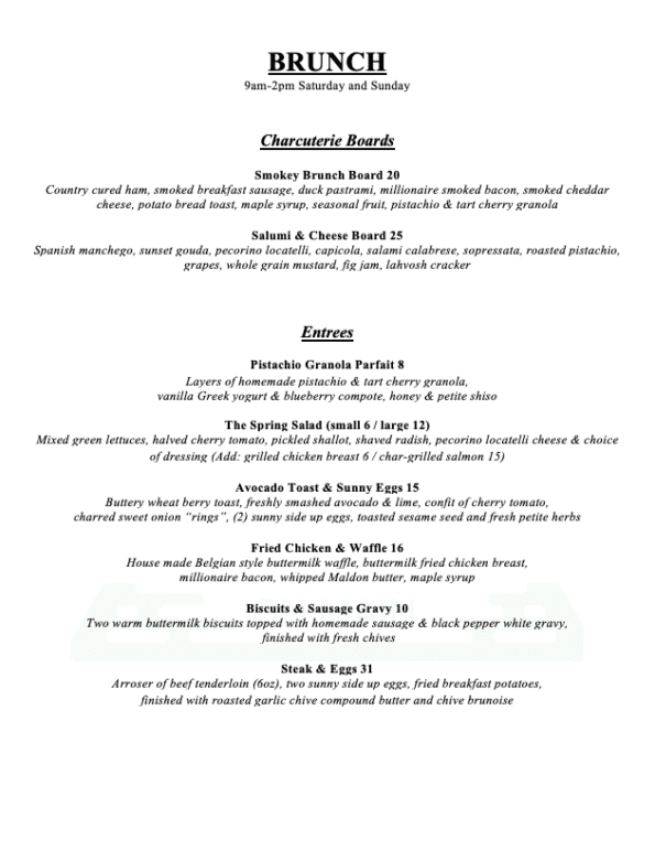 The Spring on Main - Menu