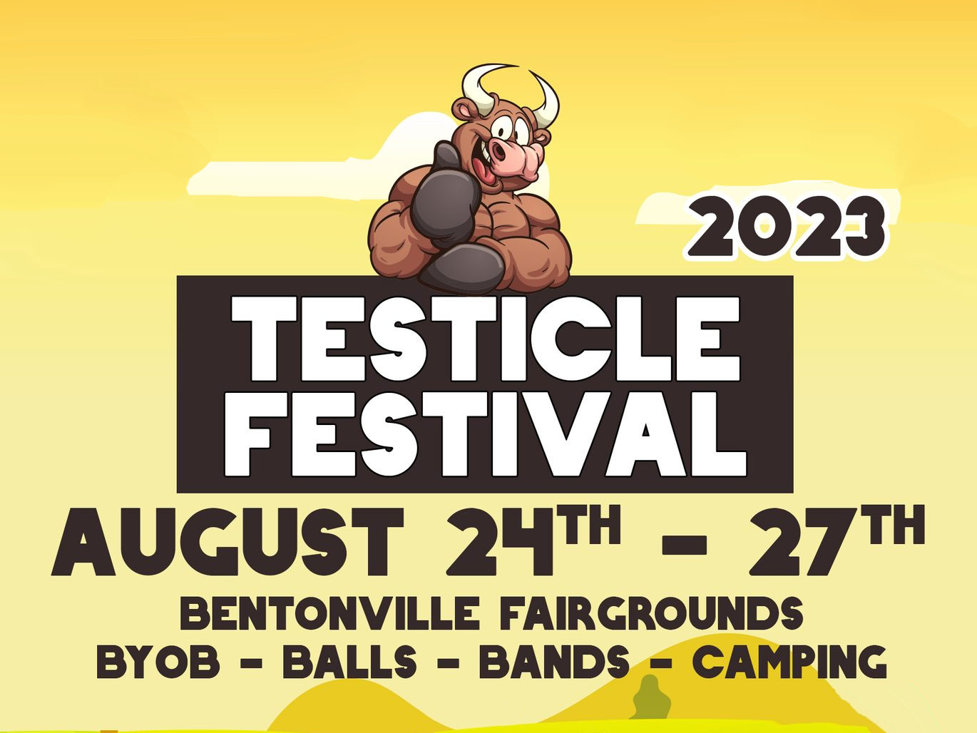 Bentonville Testicle Festival 2023 Banner