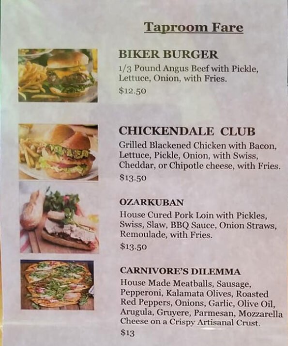 Bentonville Taproom - Food Menu