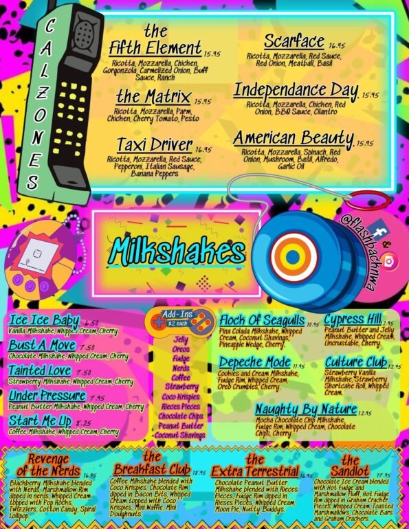 Flashback Pizza and Milkshakes Rogers Menu 01