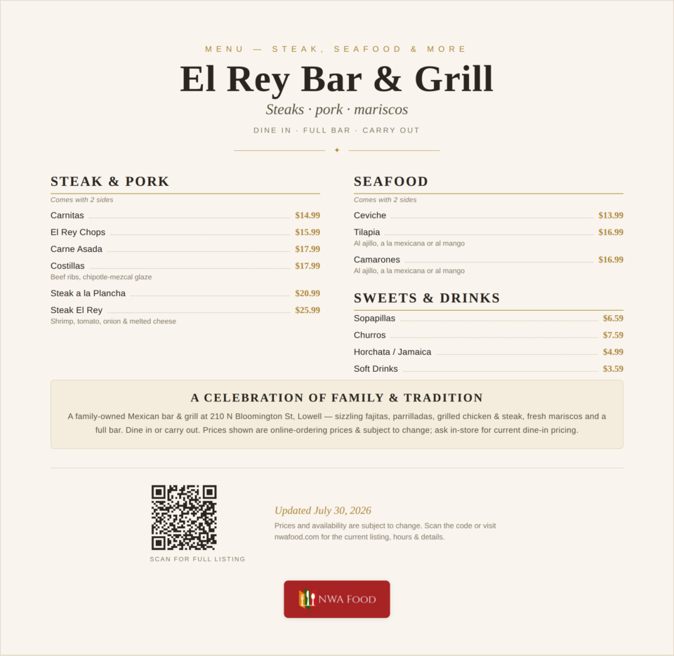 El Rey Bar & Grill Menu (2)