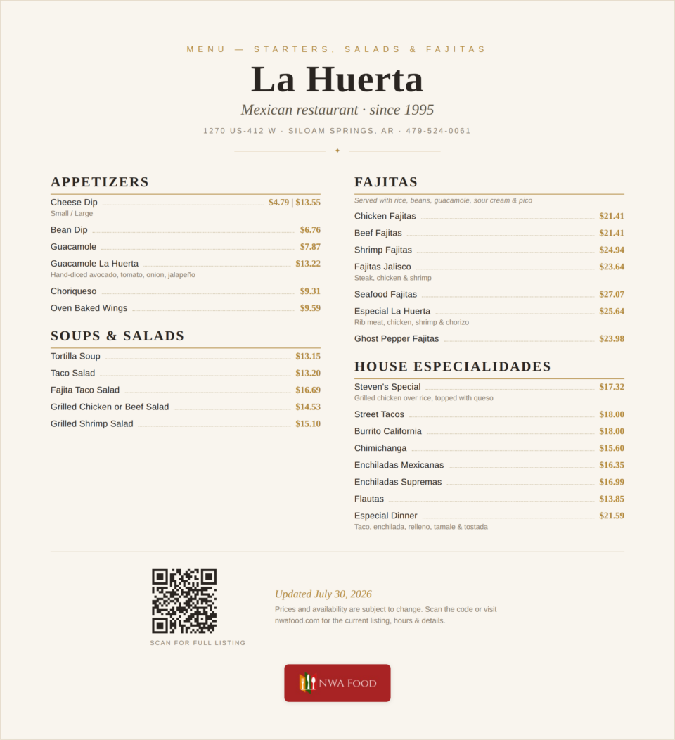 La Huerta Menu (1)