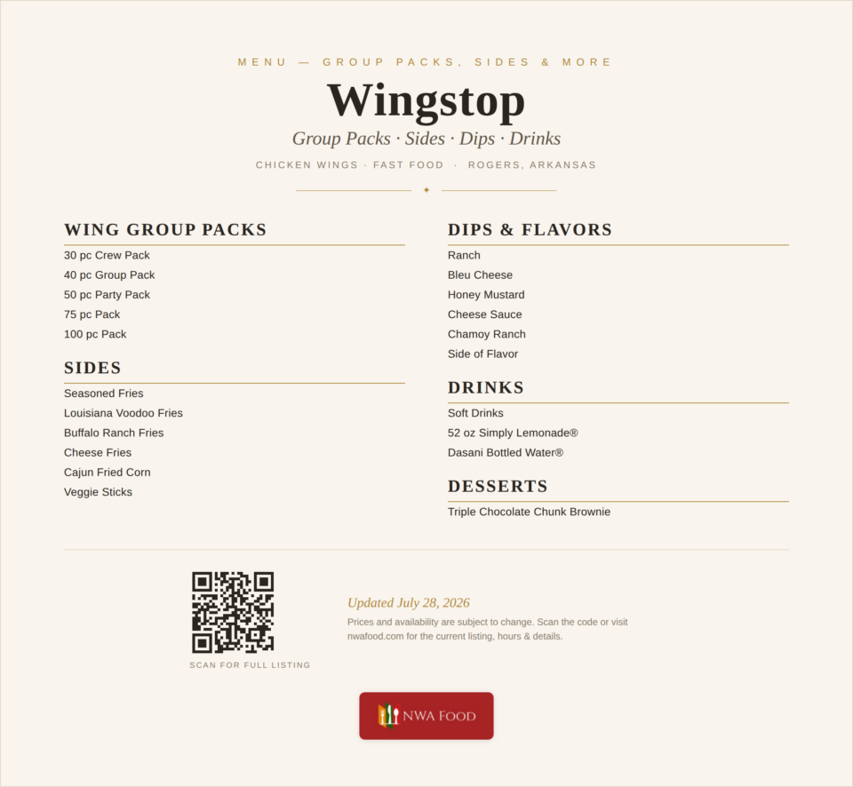 Wingstop - Rogers, AR - Menu - 02