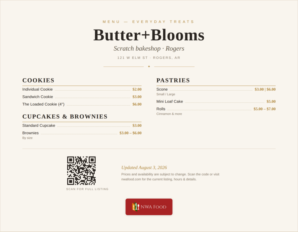 Butter+Blooms menu page 1